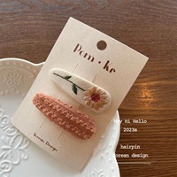 Barrette à cheveux brodée avec fleur pour fille, épingle à cheveux à frange Fine pour enfant