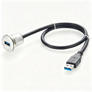 สายต่อขยาย USB3.0 แบบติดตั้งบนแผง ความเร็ว 5Gbps USB Type-A ตัวผู้-ตัวเมีย สายต่อแบบ FeedThrough สำหรับรถยนต์ เรือ แผงหน้าปัด PCM-0712 - Product Image 1