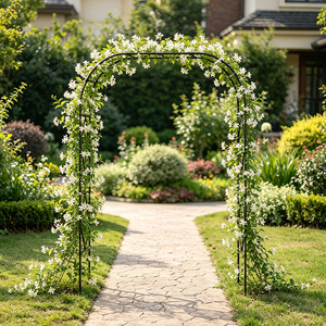 Arche de jardin en fer avec motif en losanges pour plantes grimpantes, utilisation extérieure, design durable - Product Image 3