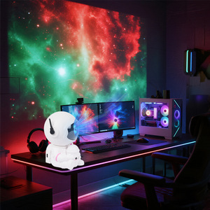 Astronaut-Themed Smart Home Night Light Adjustable Starry Sky <strong>Projection</strong> with Water <strong>Ripple</strong> Milk Tea New Sitting for Astronaut - Product Image 3