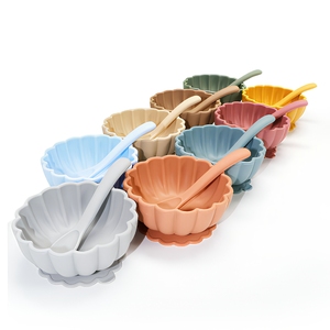 Bol à ventouse anti-chute en silicone personnalisé avec cuillère pour bébés et enfants – Ensemble d'alimentation en silicone avec bol à ventouse et cuillère - Product Image 5