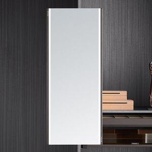 Armario con Espejo de Cuerpo Entero, Integrado, Deslizante, Giratorio, Extensible, de Vidrio Templado, Diseño Minimalista, Montaje en Pared - Product Image 2