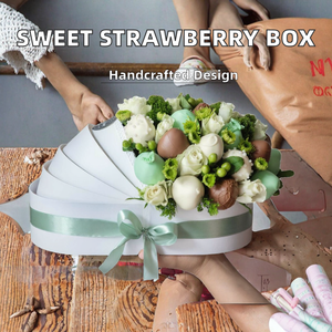Flower Floral <strong>Sweet</strong> Strawberry Arrangement Handmade Food Safe Matt Lamination Rigid Paperboard Baby Shower Baby Crib <strong>Boxes</strong> - Product Image 2