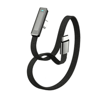Câble de charge rapide USB-C vers USB-C tressé en nylon 240W PD3.0 3A, conducteur en cuivre pur, câble de données USB-C coudé avec LED pour appareil photo et iOS