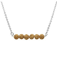 Collier avec chaîne fine en pierre de lave pour femmes, pendentif, personnalisé, pierre de lave, parfum, minimaliste, Boho, diffuseur d'huile essentielle, pour femmes, nouveau