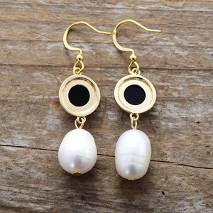 Drop Earrings Pearl <b>Abalone</b> <b>Shell</b> Gold Plated Zinc Alloy Bezel Setting Water Drop Shape Fashion Jewelry - Product Image 3