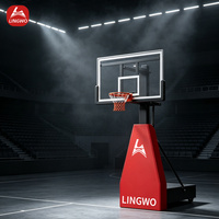 Support de basket-ball réglable en hauteur LW0016, système de panier mobile avec coussin de protection en mousse pour équipement d'entraînement en extérieur