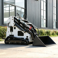 Pengiriman Gratis Powston EPA CE Mini Skid Steer Loader Stand-on Hydraulic Compact Loader Bearing Gearbox Diesel Power 0.4CBM Bucket