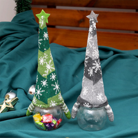 Décorations de Noël : Gnome de Noël en peluche, Elfe décoratif, Poupée nain sans visage à carreaux, Ornements, Pot à bonbons en plastique