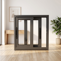 Ventanas Corredizas Modernas de Aluminio con Doble Vidrio Templado, Apertura Horizontal, Resistentes al Viento, para Sala de Estar