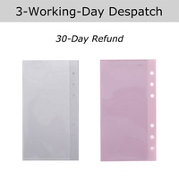 Yihe TK - Fundas para Agenda A6 de 6 Anillas, con Hojas Sueltas, 2 Colores, Transparentes, con Ranuras para Tarjetas de PP y 2 Bolsillos