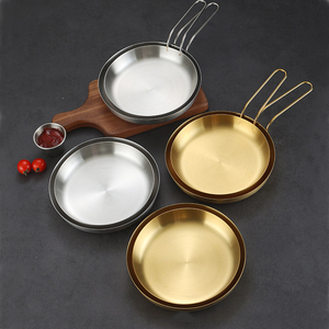 2025 OEM koreanische Art Grill platte Edelstahl Kuchen blech mit Griff tragbare Outdoor Camping Hotel Obst Western Food Teller - Product Image 1