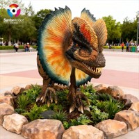 Modèles de dinosaures animatroniques réalistes personnalisés, modèles de Dilophosaurus, jardin à vendre, robot dinosaure pour parc à dinosaures