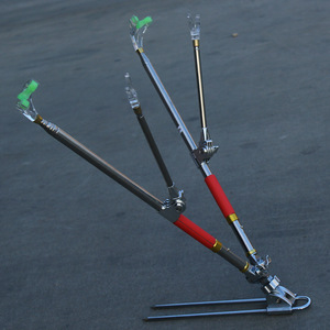 Cgf Fishing <b>Rod</b> <b>Holder</b> 1.7cm Stainless Steel Foldable Dual Head With Ground Plug For Fishing <b>Rods</b> - Product Image 1