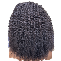 Promotion ! Perruques Bandeau Bouclées Afro Kinky 4C de 14 Pouces Cheveux Humains Brésiliens Remy 10A Entièrement Fabriquées à la Machine Sans Colle Port Transparent