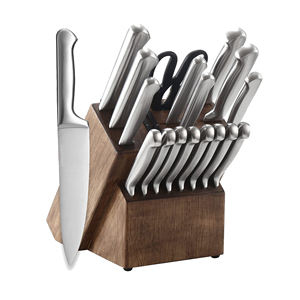 Hot Sale 19-Piece Stainless Steel Hollow Handle Cutlery <b>Set</b> Stainless Steel Kitchen <b>Knife</b> <b>Set</b> with Wooden Block - Product Image 1