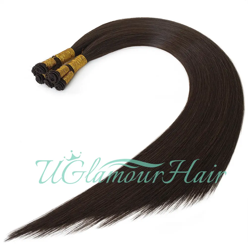 Indian synthetic 100% Virgin Cuticle best quality Hand Tied Weft genius weft human hair extensions