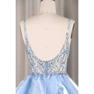 Vestido <span class=keywords><strong>de</strong></span> Gala Azul Satinado <span class=keywords><strong>de</strong></span> Lujo para <span class=keywords><strong>Quinceañera</strong></span>, con Tirantes Finos, Lentejuelas y Tul, Vestido Largo Moderno para Boda/Fiesta <span class=keywords><strong>de</strong></span> Cumpleaños - Product Image 6