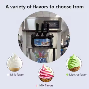 Nhà sản xuất giá xách tay nhà mềm phục vụ máy làm kem thương mại 2 + 1 hương vị dọc Máy làm kem giấy chứng nhận CE - Product Image 3