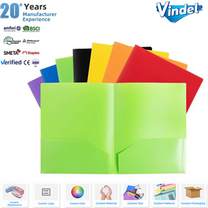 Lot de classeurs à deux pochettes A4 <span class=keywords><strong>en</strong></span> plastique PP pour le classement scolaire et professionnel - Product Image 1