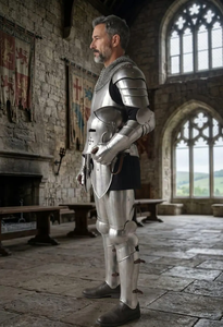 Armadura Completa de Acero de Caballero Barbuta Hecha a Mano, Armadura Medieval de Guerrero con Casco para Recreación Histórica, Exhibición y Cosplay - Product Image 2