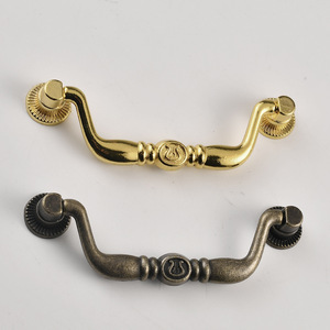 Furniture Handle Bar Zinc Alloy Antique Bronze <b>Gold</b> 97mm Drawer <b>Cabinet</b> Door Pull Minimalist Style Durable - Product Image 1