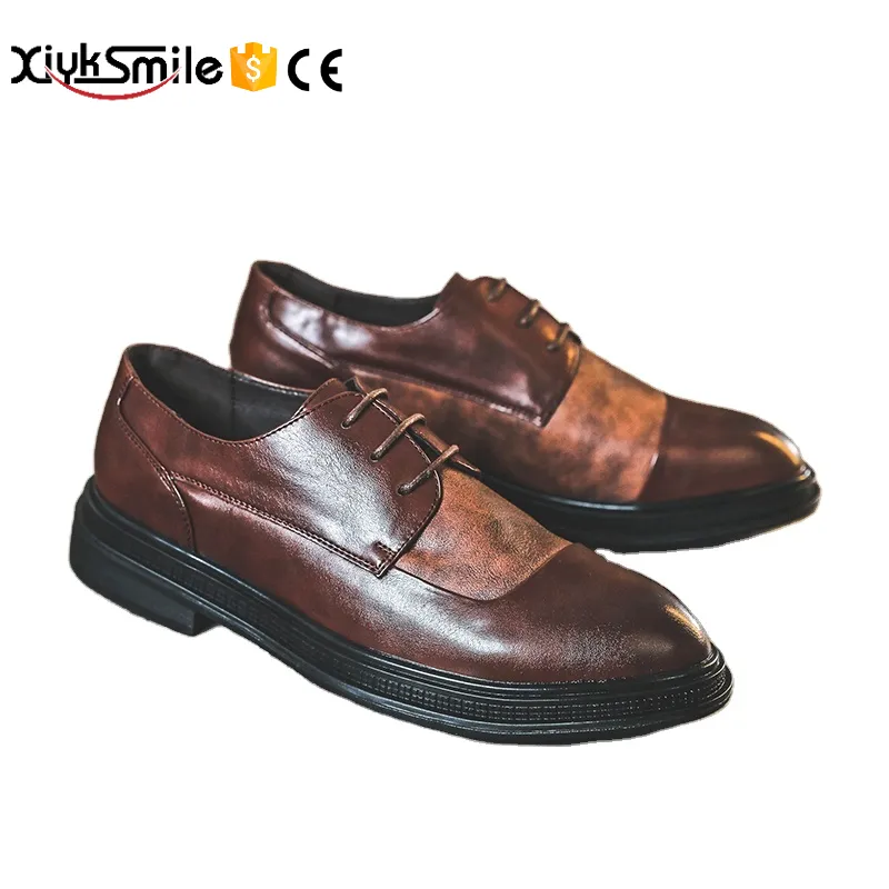 Business Men Dress Oxford Shoes Elegant Style Textile Top Quality Formal 2019 Hot Sale Full Genuine Leather Luxury KING Popular