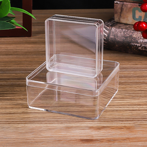 Caja cuadrada de acrílico, caja de regalo transparente de plástico, esquinas redondeadas con tapa, caja sellada para empacar alimentos, pasteles y dulces - Product Image 3