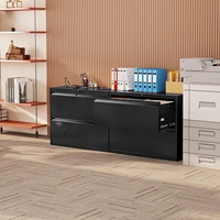Meuble de bureau en métal avec tiroirs de rangement pour dossiers, armoire robuste en acier épais avec serrure à clé pour projets professionnels