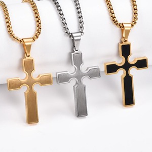 Collar con Colgante de Cruz en Color Plata/Oro, Estilo Hip Hop, Amuleto Religioso, para Hombre y Mujer, Regalo de Joyería - Product Image 1