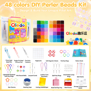 ชุดลูกปัดเพอร์เลอร์ <span class=keywords><strong>DIY</strong></span> 24/48/72/96/120 สี ขนาด 2.6 มม. พร้อมอุปกรณ์ครบชุด สำหรับเด็ก สร้างสรรค์<span class=keywords><strong>งาน</strong></span><span class=keywords><strong>ศิลปะ</strong></span>พิกเซล ของเล่นงานฝีมือ ลูกปัดรีดร้อน - Product Image 4