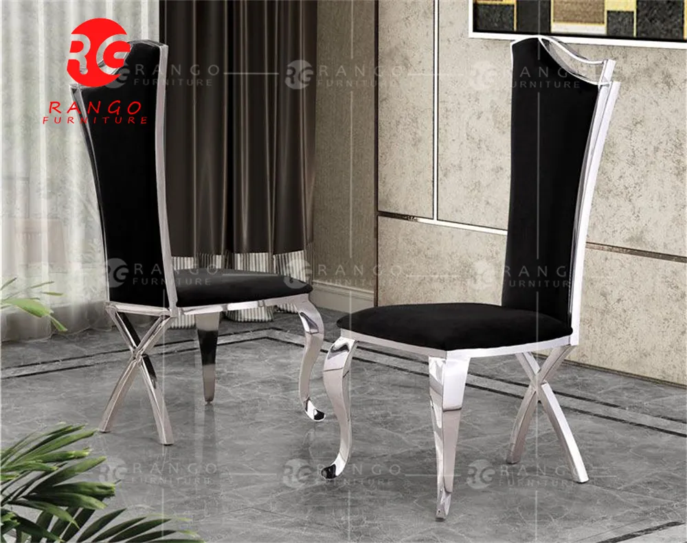 2022 Uk Style Luxury Italian Design Modern mesa de comedor dining chairs Stainless Steel Leg