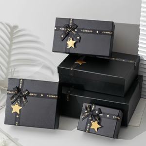 Ins Style Fashion Gift <strong>Box</strong> With Ribbon Square <strong>Box</strong> With Top and Bottom Lid Custom Size Accept Logo Printing - Product Image 2