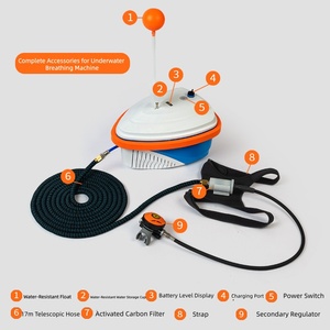 Equipo de Snorkel Unisex-LY700 y LY450, Aparato de Respiración de Aire Impermeable de Nailon Ecológico para <span class=keywords><strong>1</strong></span> o 2 Buzos - Product Image 4