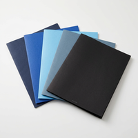 Carpeta de Papel Plegable Personalizada con Impresión, Azul Marino, Laminado Mate, con Logotipo en Dorado, OEM, ODM, Directo de Fábrica