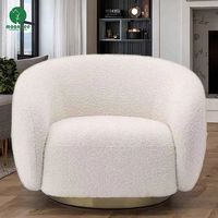 Moontree Petit Teddy Boucle Lounge Loisirs Relax Accent Fauteuil Rembourré Moderne Luxe Canapé Simple Fauteuil de Salon
