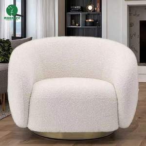 Moontree pequeño Teddy Boucle Lounge ocio Relax Accent brazo silla tapizado moderno lujo individual sofá sala de estar sillón - Product Image 4