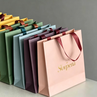 Sac en papier blanc haut de gamme recyclable pour emballage commercial, sac à main, faux cils, marque personnalisée Idecir, impression sérigraphique