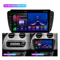 Radio Player Stereo Android 9'' 8 Core 4G Wifi Wireless Carplay dengan Layar Sentuh dan Navigasi GPS untuk Seat Ibiza 2008-2015