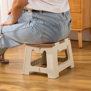 HALO Foldable Plastic Stool <b>Small</b> <b>Folding</b> <b>Step</b> Stool with Handle Hole Lightweight Collapsible Space Saving PP Stool OEM ODM - Product Image 6