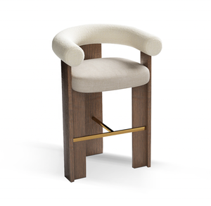 Nordischer Stil Mid-Century-Modern Massivholz Kommerzieller Barhocker für Zuhause und Restaurant - Product Image 2