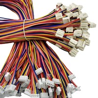 Kabel Harness Multi-Warna Kustom dengan Konektor Plastik Putih Jantan dan Betina untuk Interkoneksi Sinyal Papan Kontrol