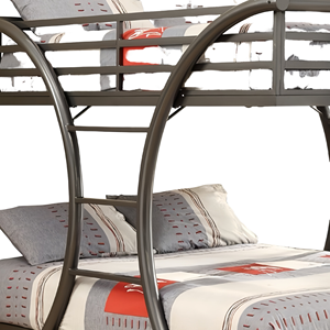 Modern industrieel metalen demontabel slaapkamermeubilair, stapelbed in tweepersoons- en queensize voor gezinnen en kinderen, ijzeren frame - Product Image 4