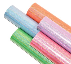 Hochwertiger Glitzer-Hitzeübertragung Vinyl Blätter sortiert Bügeln auf Vinylrollen Htv Vinyl-Glitzer heißes kaltes Abziehen für <span class=keywords><strong>Plotter</strong></span> - Product Image 2