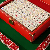China Majiang Custom Luxus Mahjong Set und Verpackung Leder Box Anzug Fall Set Majiang Box Majiang Set Mahjong Geschenk