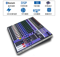 Console de mixage audio-vidéo numérique professionnelle TopYun BY12 avec effets DSP, console de mixage analogique USB pour scène