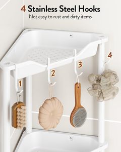 Estante de Almacenamiento para Ahorrar Espacio en la Esquina - Organizador de Plástico de 3 Niveles para Baño, Cocina y Entrada - Product Image 3