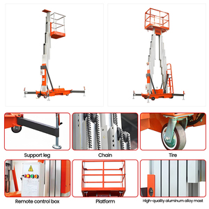 Cột đơn và cột dọc đôi Nâng Nền tảng Nâng Thủy Lực Hợp kim nhôm 100-300kg nền tảng làm việc trên không 6M-14m - Product Image 5