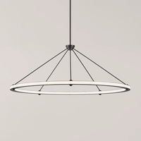 Moderner Einfacher Stahl-Acryl-Ring LED-Kronleuchter Kreisförmige Pendelleuchte für Kücheninsel Esszimmer Heim-Dekorationsbeleuchtung