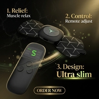 Masseur EMS sans fil rechargeable par USB avec télécommande intelligente, massage par impulsions et pétrissage pour soulager les douleurs cervicales